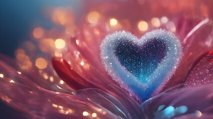 Obraz premium Heart shape for Love concept, Valentine's Day concepts. love symbol, concept for Valentine's Day, wedding etc. Heart elements for love concept design. AI generated image