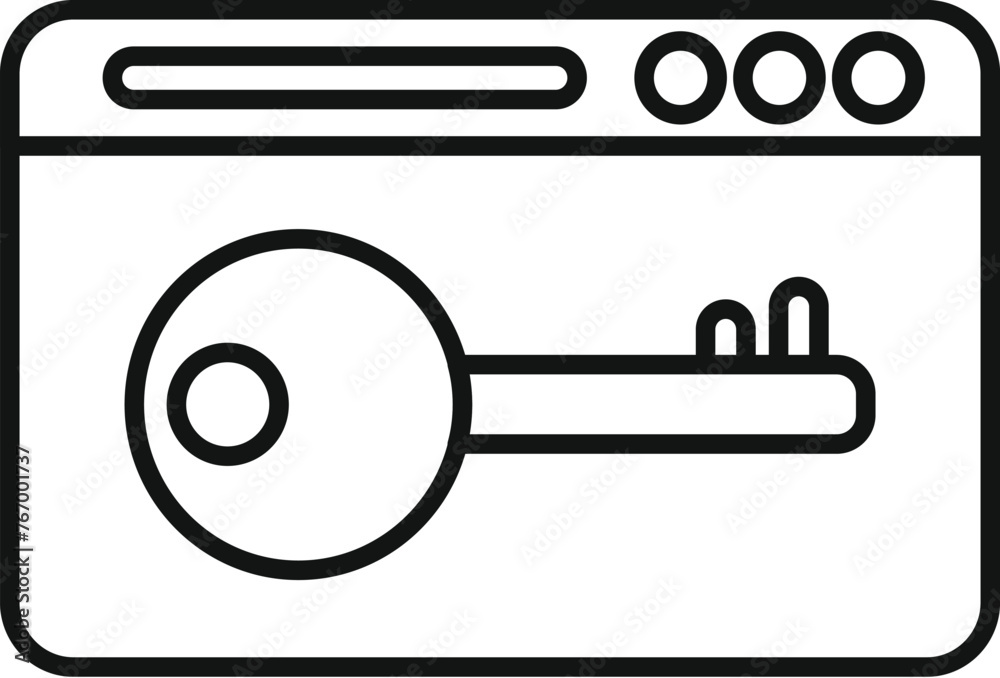 Poster key pass access icon outline vector. computer account. website internet message