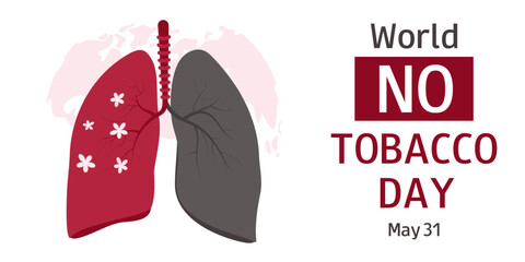 World no tobacco day. May 31. Quitting smoking. Template design for banner, poster, flyer, presentation, campaign. Abstract vector illustration. 