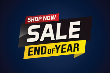 End of year Sale word concept vector illustration with lines and 3d style, landing page, template, ui, web, mobile app, poster, banner, flyer, background, gift card, coupon, label, wallpaper

