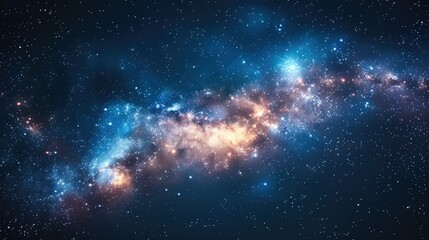 Night sky - galaxies, nebulae, and stars fill the universe. Generative AI.