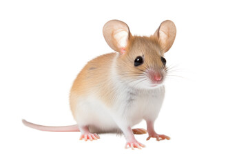 Brown and White Mouse on White Background. On a Clear PNG or White Background.