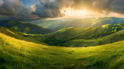 Outdoor-Kissen Panorama of beautiful countryside. sunny afternoon. wonderful springtime landscape © CREATIVE STOCK
