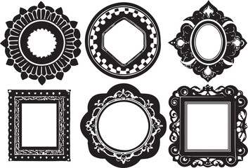 Set frames. Hand drawn vector illustration