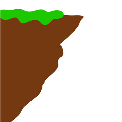 Cartoon steep cliff. vector illustration
