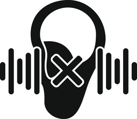 Ear deafness icon simple vector. Hearing aid help. Method sign conversation