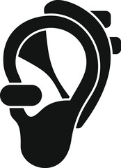 Modern hearing aid icon simple vector. Education social help. Deafness human