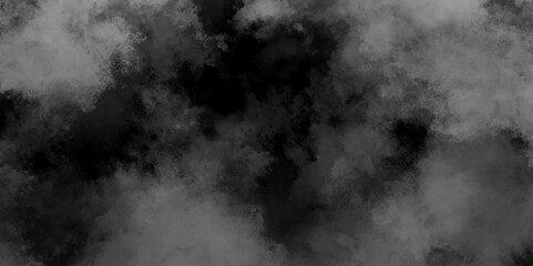Gray smoke or fog color isolated on transparent dark background. Abstract Gray powder explosion with particles. Colorful dust cloud explode, paint holi, mist smog effect. Realistic vector illustration - obrazy, fototapety, plakaty