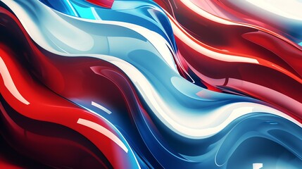 3D rendering. Red and blue waves. Abstract background.