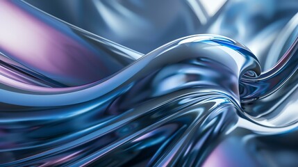 Blue and purple abstract liquid metal background.