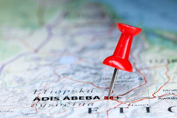 Adis Abeba, Etiopia pin on map