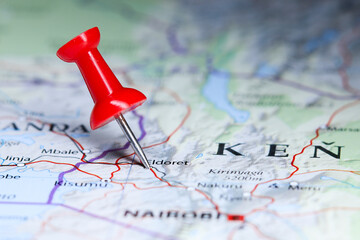 Eldoret, Kenya pin on map