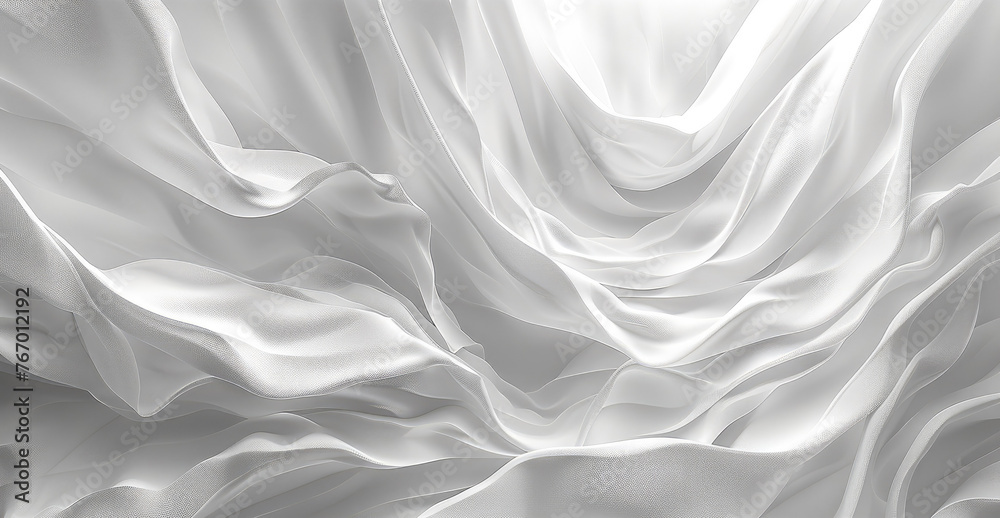 Poster Simple minimalist design made with simple rectangular creases of very large rectangular white paper backdrop diffuse light. Generative AI.