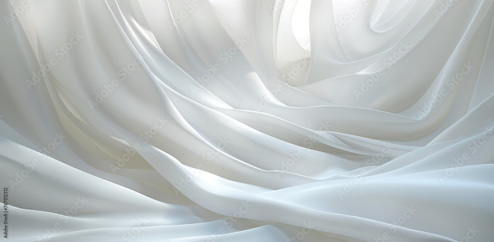 Aufkleber Simple minimalist design made with simple rectangular creases of very large rectangular white paper backdrop diffuse light. Generative AI.