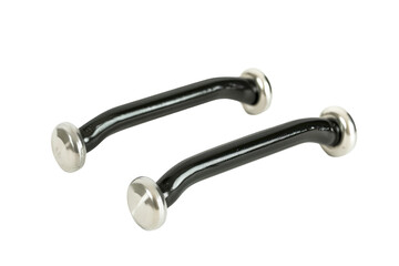 Black and Silver Handles on White Background. On a Clear PNG or White Background.