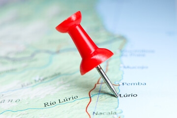 Lurio, Mozambique pin on map