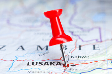 Lusaka, Zambia pin on map