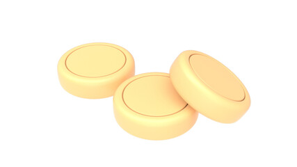 gold Coin 3d render illustration for business money investment concept