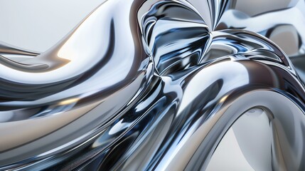 3D rendering of a smooth metal surface with a glossy finish. The surface is lit by a bright light, which creates highlights and shadows.