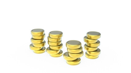 gold Coin Stacks 3d render illustration for business money investment concept