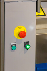 Large Emergency Stop Button and Green Power Switch Machine Control