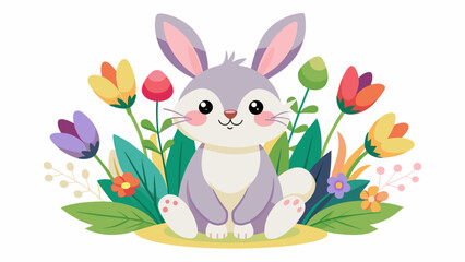 cute-happy-easter-bunny-with-flowers--tulips--clip