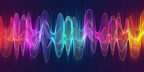 Sound waves music creativity colored abstract background - obrazy, fototapety, plakaty