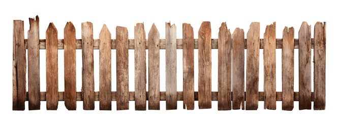 Rustic wooden fence, cut out