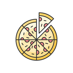Color Line Pizza vector icon