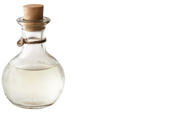 Obraz na płótnie Canvas Glass Bottle With Cork Stopper. On a Clear PNG or White Background.
