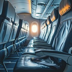 Empty passenger seats in cabin of the Bus