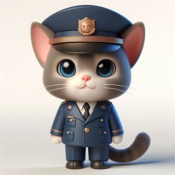 Caricatura de un pequeño gato adorable en 3d, personaje de fantasía 