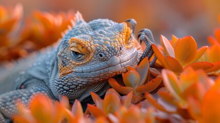 Fototapeta premium iguana on a tree