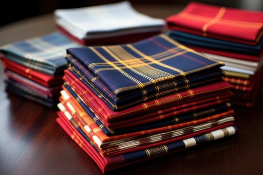 Festive plaid handkerchiefs for pocket squares.