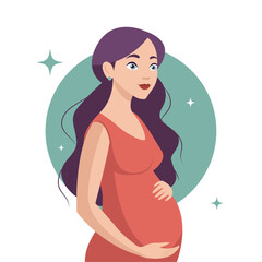 Pregnant white woman