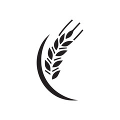 wheat tree simple vector logo - 017
