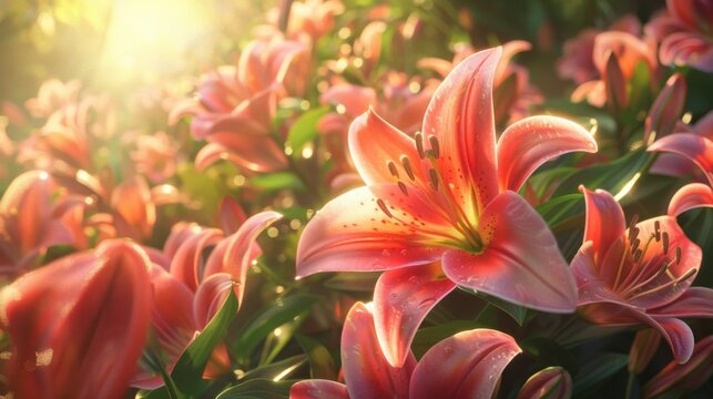 flower, lilies, beautiful, sunshine