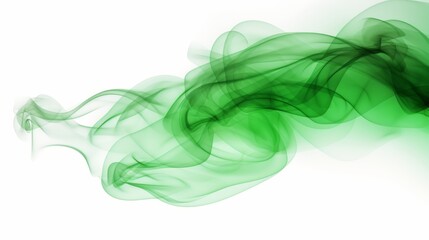 Green smoke cloud on transparent background isolated 