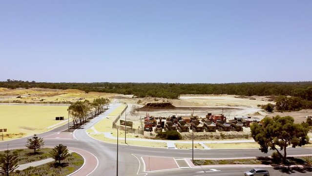Pan left view of new housing development Catalina Green in Perth's northern suburbs