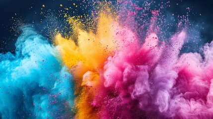 Naklejka premium Colored Powders Bursting in Air
