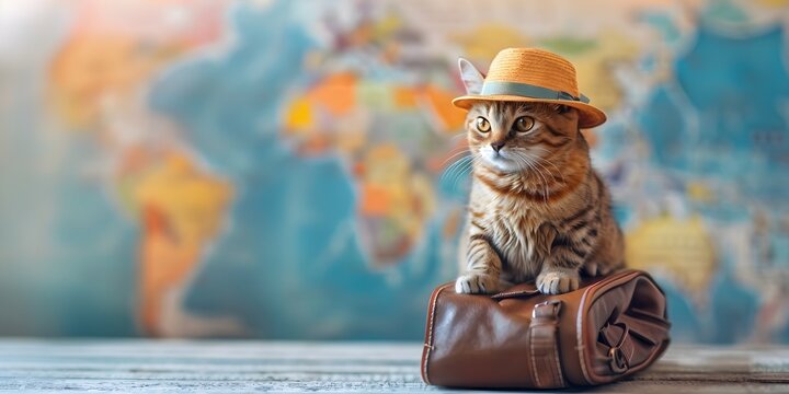 Adventurous Feline Exploring Europe with Whimsical Wanderlust