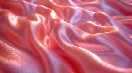 Obraz premium A pink fabric with a wavy pattern in the center is soft and blurry