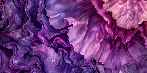 Vibrant Purple Cabbage Close-up Texture