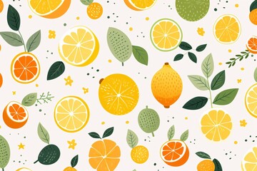 a pattern of lemons and oranges
