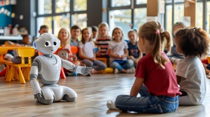 Robot Sitting in Front of Children