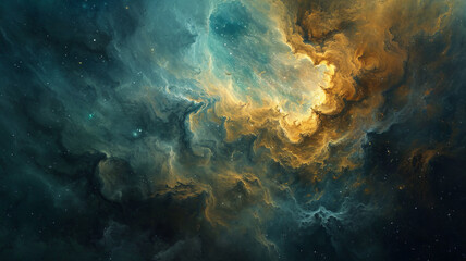 surreal nebula wallpaper, dreamlike composition.Perfect for wallpaper, backgrounds - obrazy, fototapety, plakaty