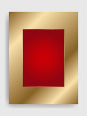 Golden shiny glowing blank Christmas frame