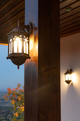 Fototapeta na wymiar Lighting lamps in the tomb of Sheikh Edebali