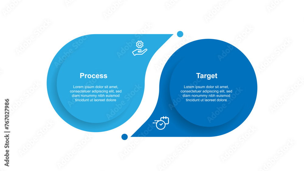 Wall mural 2 step template infographic vector element suitable for web presentation and business information