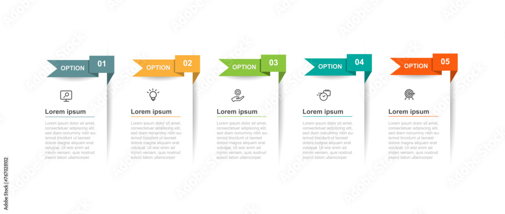Poster Design template infographic vector element with 5 step or option suitable for web presentation and business information